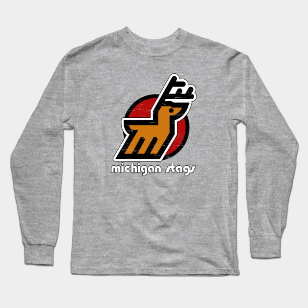 Defunct - Michigan Stags Hockey Long Sleeve T-Shirt by LocalZonly